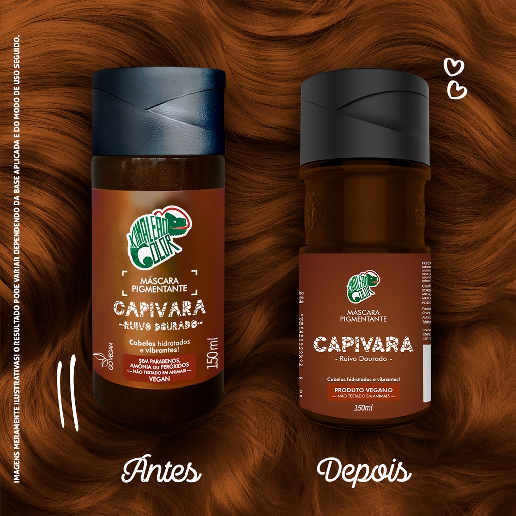 Kamaleão Color Máscara Pigmentante Capivara Ruivo Dourado 150ml