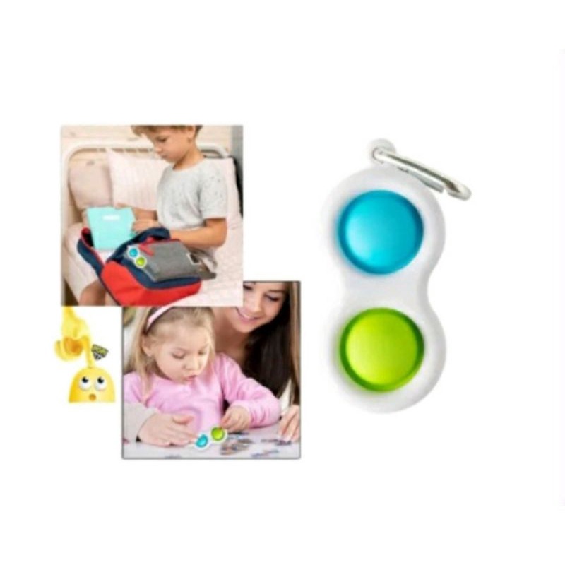 Chaveiro Simple Dimple Pop It Brinquedo Anti Stress Fidget Toy Colorido