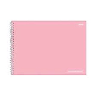 Caderno Cartografia Tons Pastel Liso Espiral Capa Dura Jandaia 80 Fls