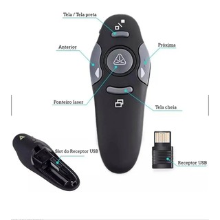 Caneta Laser Apresentadora Controle Remoto De Slide Power Point Sem Fio