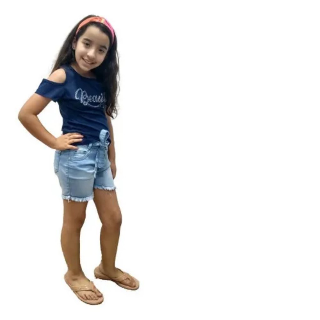 Shorts jeans Roupa Infantil de Criança para Menina Promoção