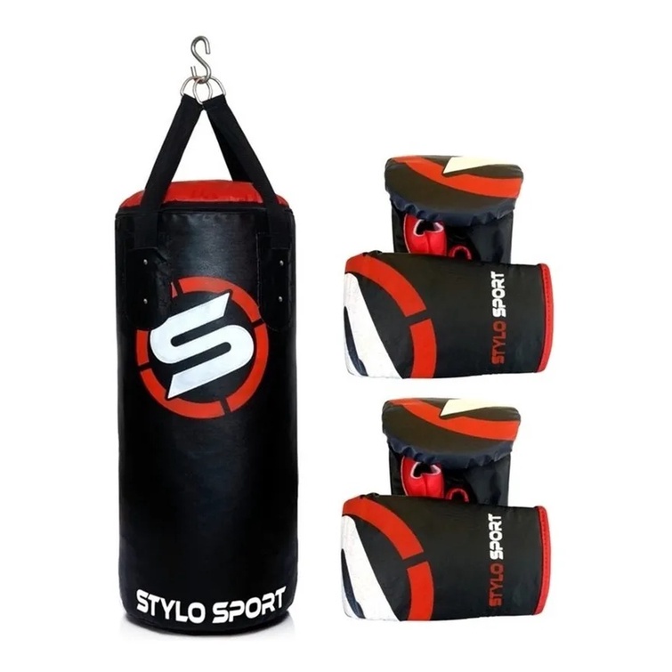 Saco De Boxe Pancada Muaythai Mma Stylo 70 2 Pares De Luva Adulto