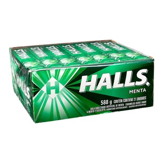 BALA DROPS HALLS MENTA MENTOL MORANGO HORTELÃ 588G C 21 MONDELEZ