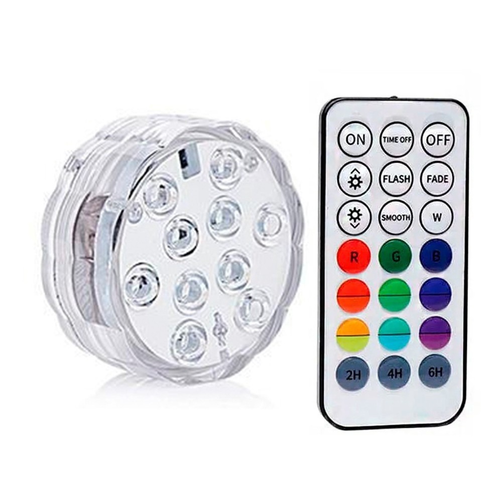 Luminaria Led Rgb Controle Remoto Piscina Evento Prova Agua Shopee Brasil