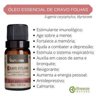 Oleo Essencial De CRAVO FOLHAS 10ml Via Aroma 100 Puro Shopee Brasil