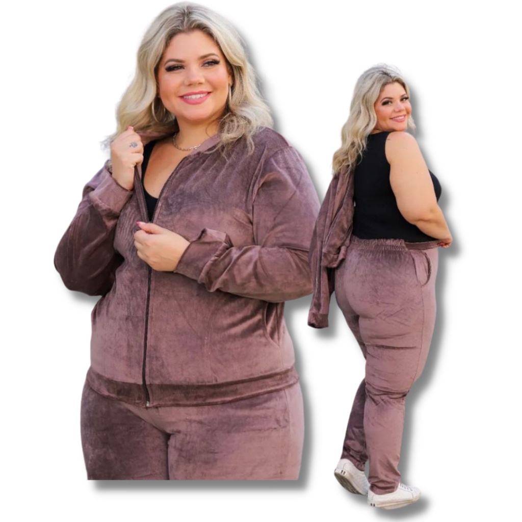 Conjunto Veludo Plush Feminino Plus Size Inverno Premium Shopee Brasil