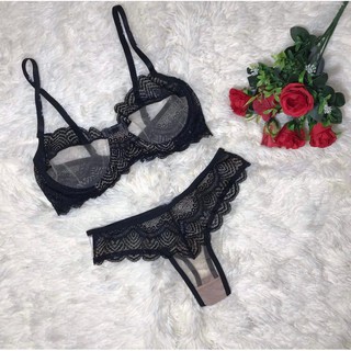 Kit Sutian E Calcinha Fio Dental Lingerie Sexy Conjunto Sensual