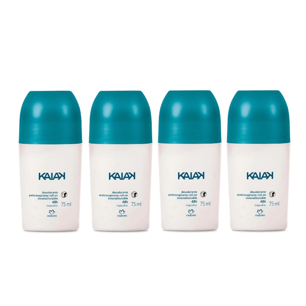 4 X Desodorante Antitranspirante Roll On Kaiak Masculino Classico 75ml