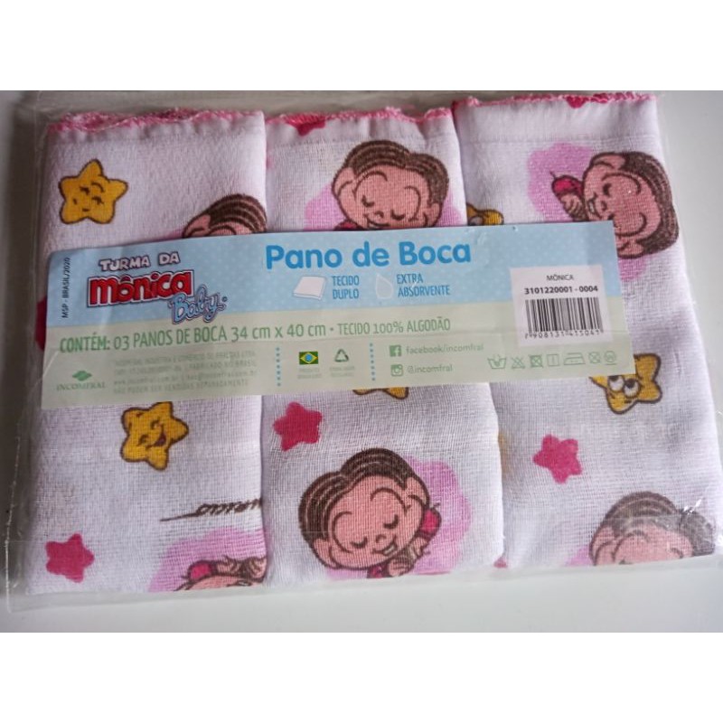 Toalha Pano De Boca Turma Da M Nica Menina E Variados Kit C Unidades