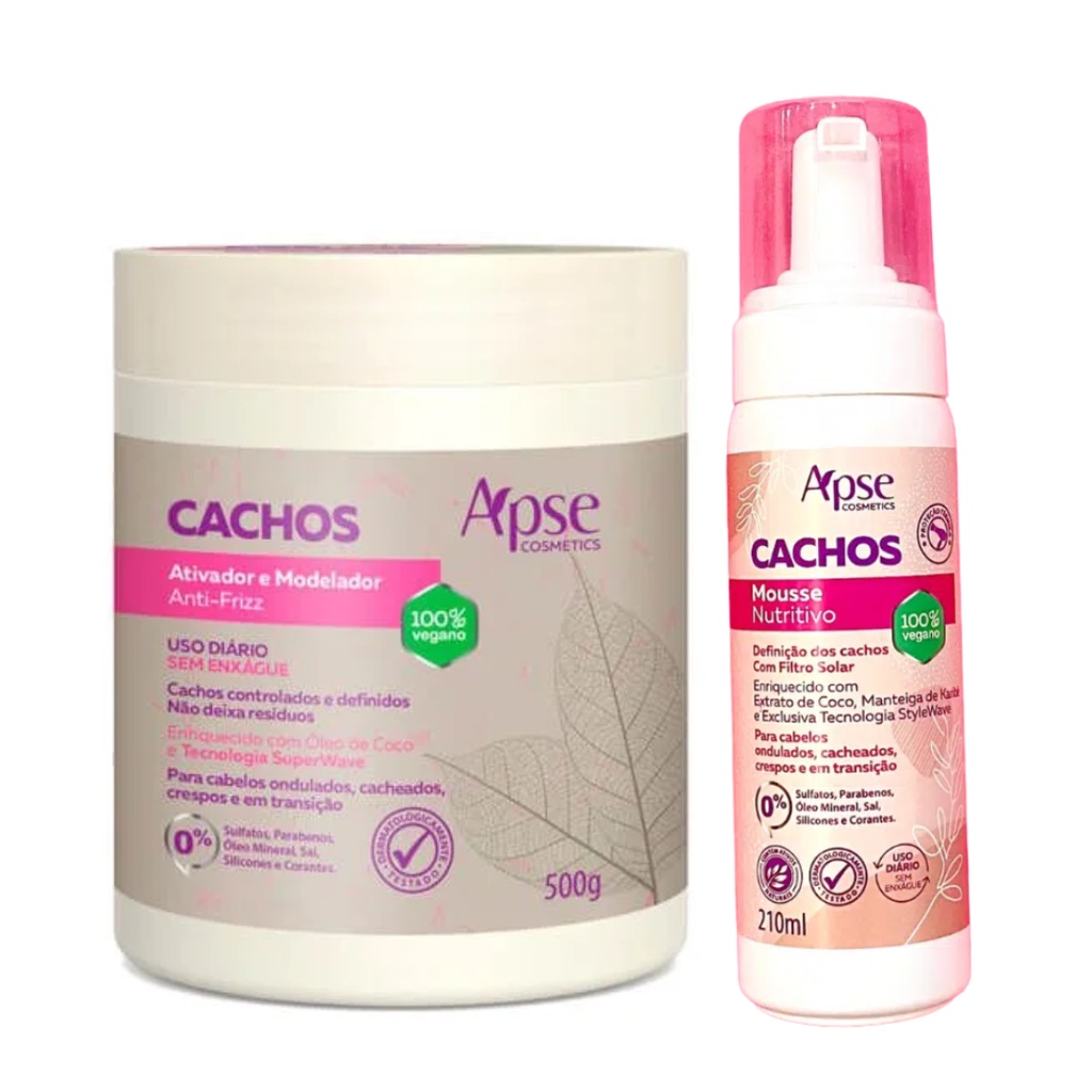 Kit Cachos Apse Mousse E Ativador Modelador Anti Frizz Shopee Brasil