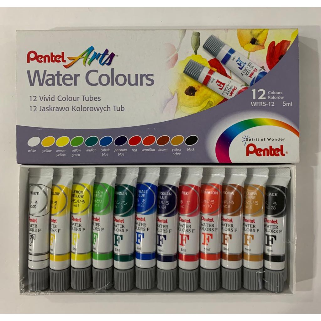 Tinta Aquarela 12 Cores PENTEL Shopee Brasil