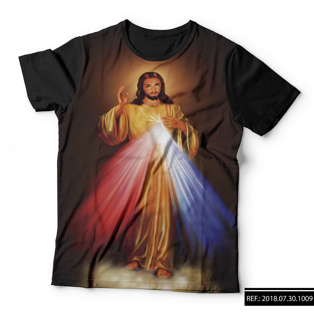 Camiseta estampada Jesus Cristo Cristã religiosa Sagrado Coração