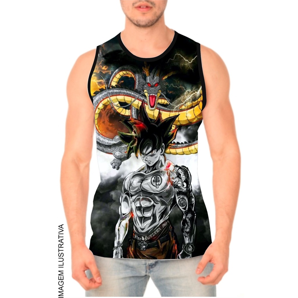 Camiseta Regata Anime Desenho Goku Dragon Ball Esfera Do Drag O