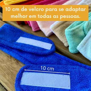 Faixa Para Cabelo Atoalhada De Microfibra Dupla Velcro Ajust Vel