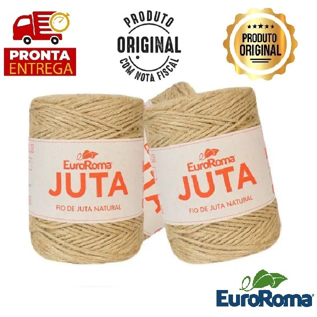 Barbante Juta Cru EuroRoma 125m Natural Shopee Brasil