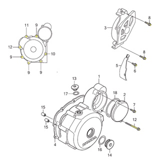 Kit Parafusos Tampa Motor Lateral Esquerda CRF230F 2007 A 2020 CRF230