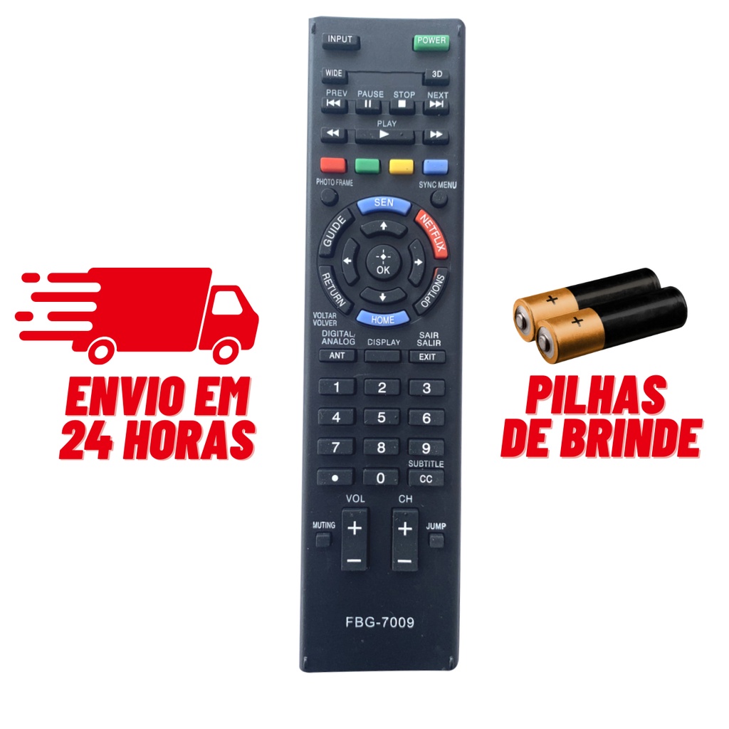 Controle Remoto Para Tv Sony Bravia Led Smart O D E Netflix Rm