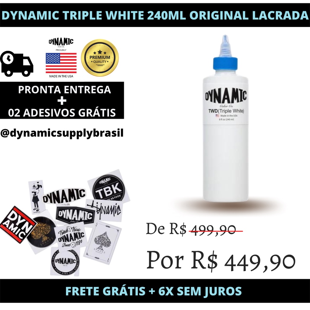 Tinta Dynamic Triple White Ml Original Adesivos Dynamic De