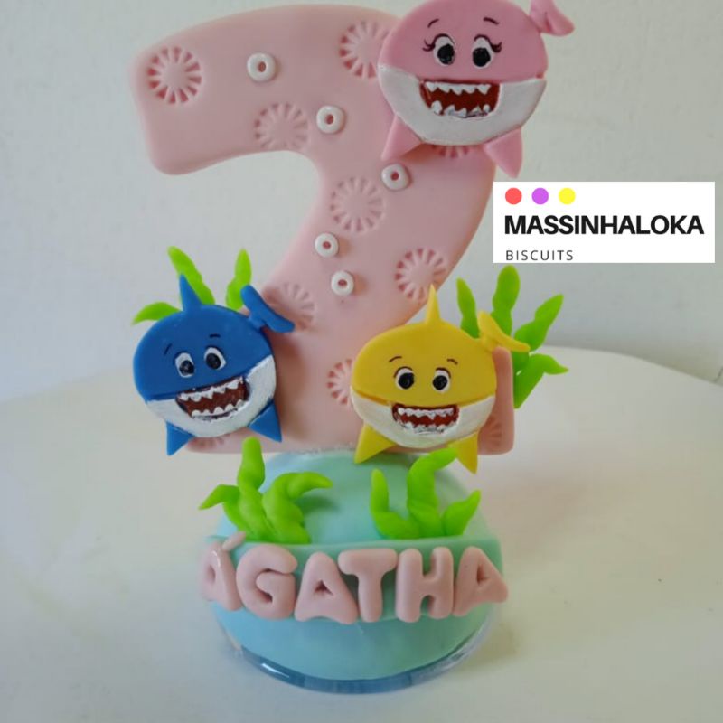 Vela Baby Shark Em Biscuit Massinhaloka Biscuits Shopee Brasil