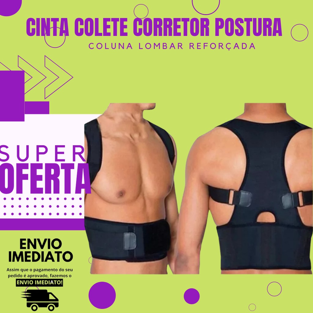 Cinta Colete Corretor Postura Coluna Lombar Refor Ada Shopee Brasil