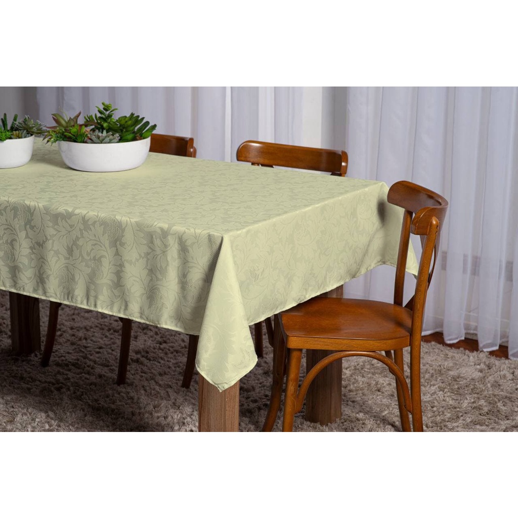 Toalha De Mesa 4 Lugares Jacquard Branca 1 40X1 40 Tecido Grosso