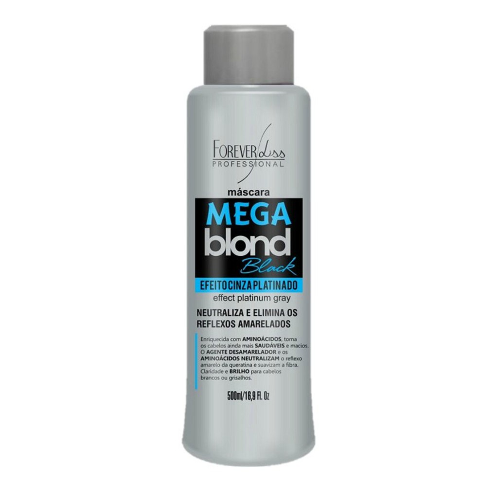 Matizador Mega Blond Black Efeito Cinza Platinado 500ml Shopee Brasil