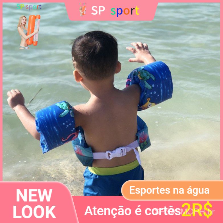 Anti-flip crianças float sleeve float suit 2-6 anos de idade colete anel de natação lifejacket