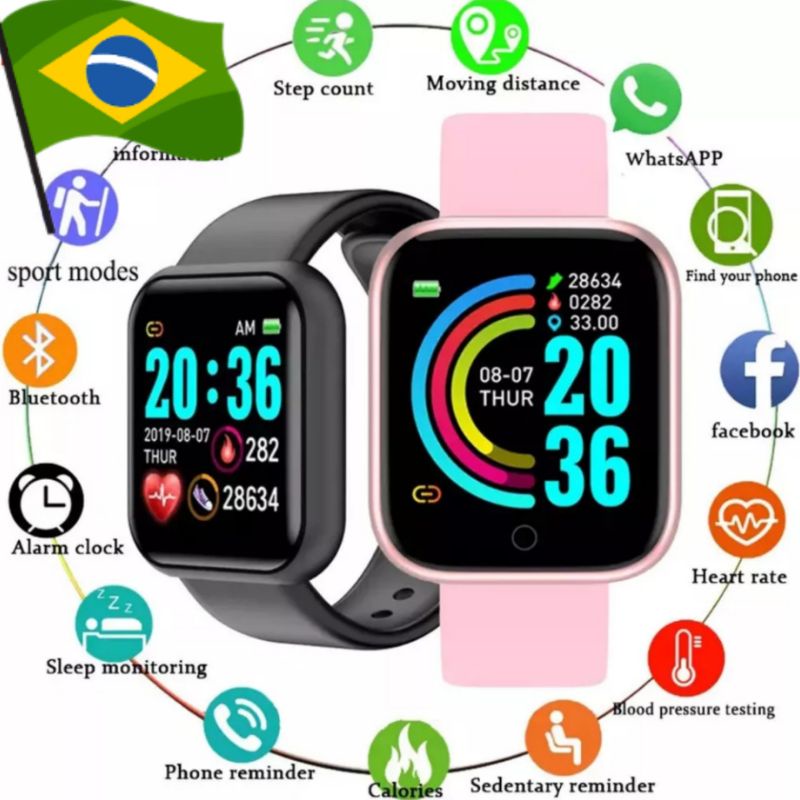 Rel Gio Smartwatch D Y Coloca Foto Na Tela Shopee Brasil