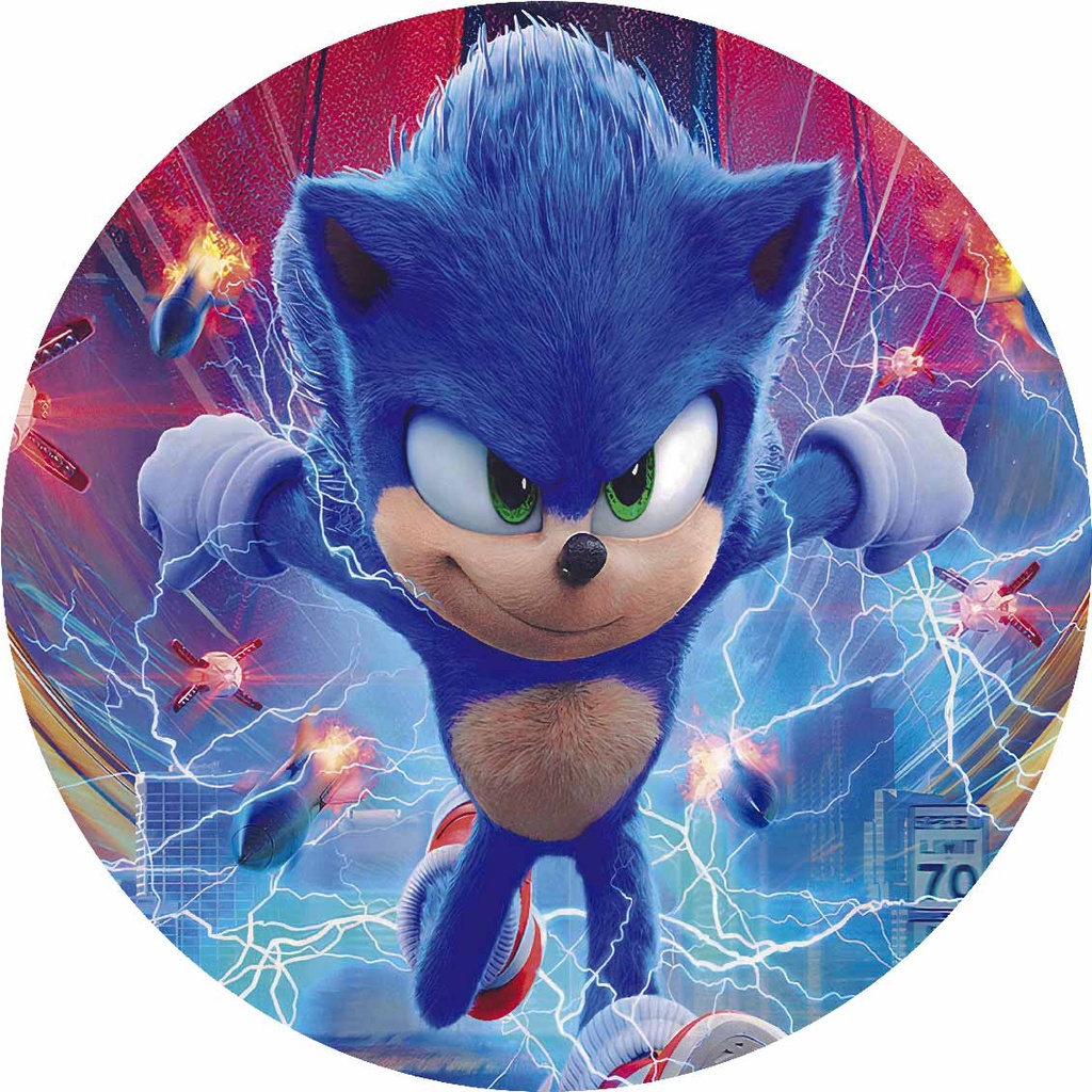 Painel De Festa Redondo Tema Sonic Em Tecido Sublimado 3d Shopee Brasil