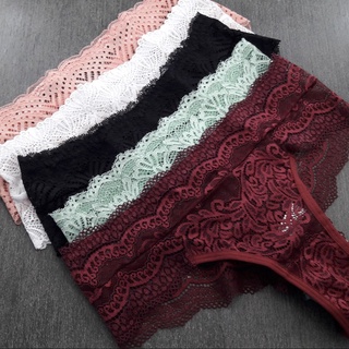 Kit 3 Calcinhas Luxo Tanga Renda Conforto Lingerie Feminina