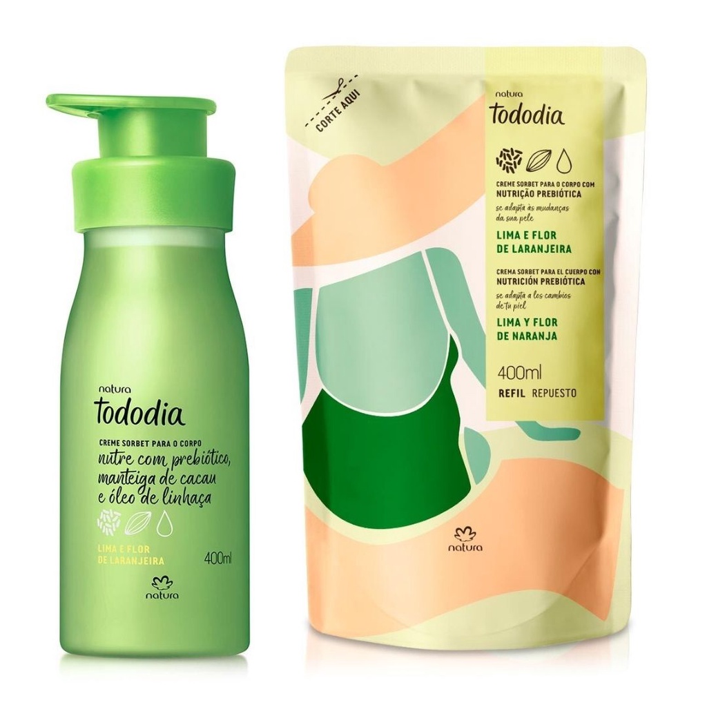 Kit Creme Sorbet Desodorante Nutritivo Para O Corpo Tododia Lima E Flor