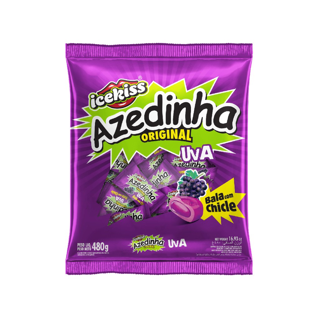 Bala Azedinha Chicle Uva 400g Icekiss Shopee Brasil