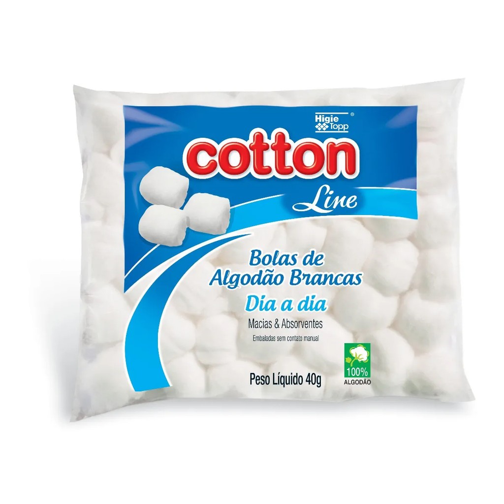 Bolas de Algodão Cotton 40g Branca Shopee Brasil