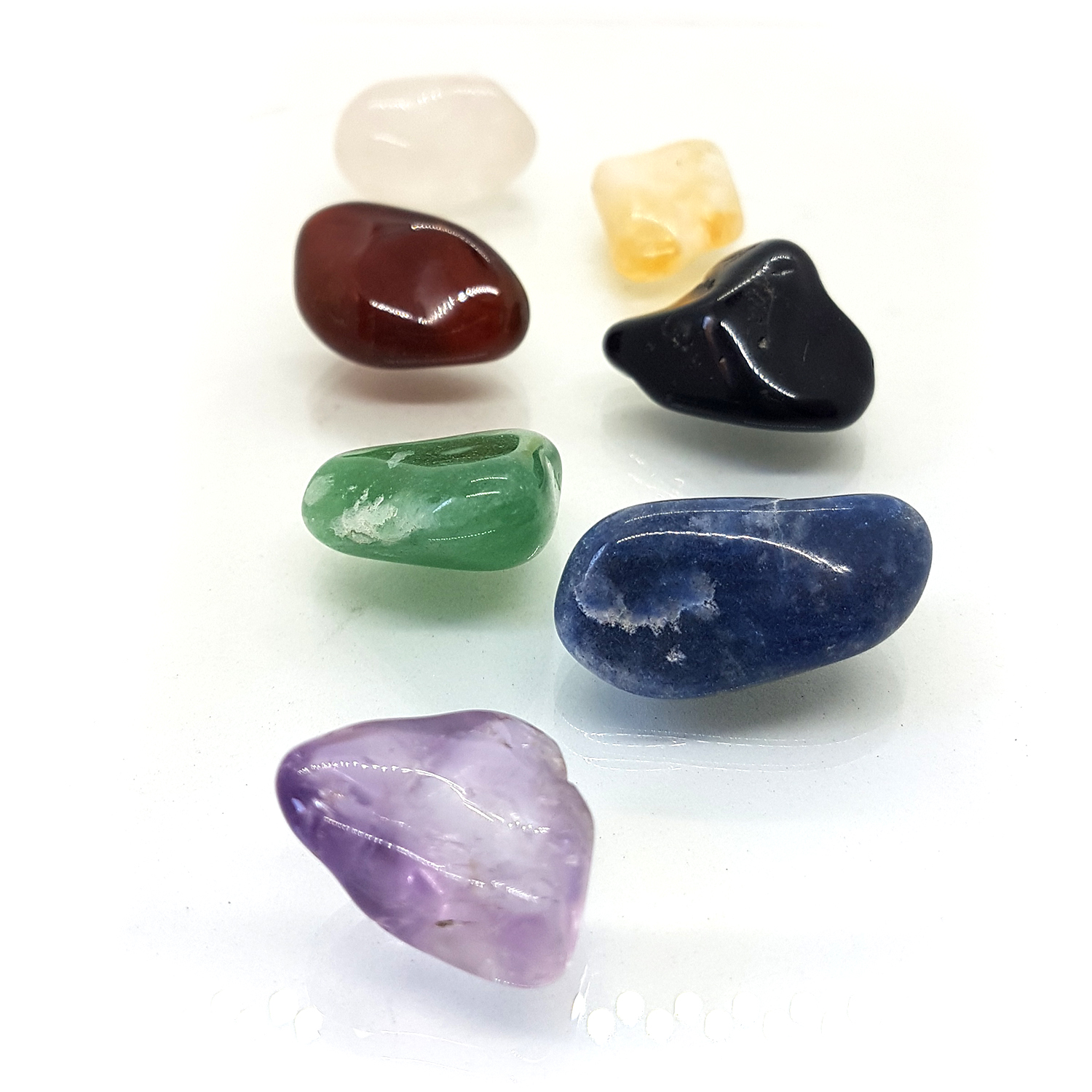 Kit Chakras Pedra Rolada Natural Equil Brio Energia Reiki Shopee Brasil