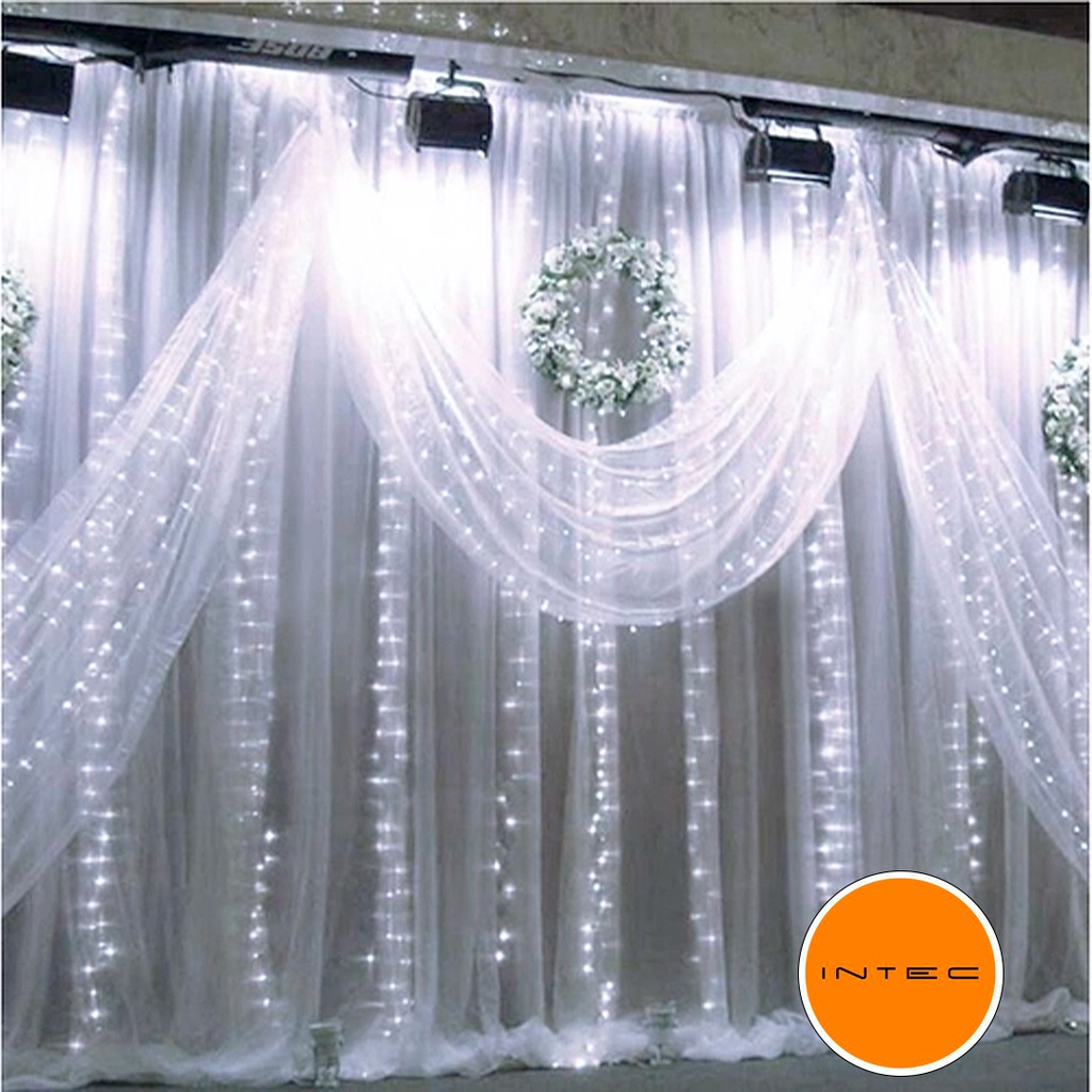 Cortina Led Fixo V M X M Branco Frio Fio Transparente