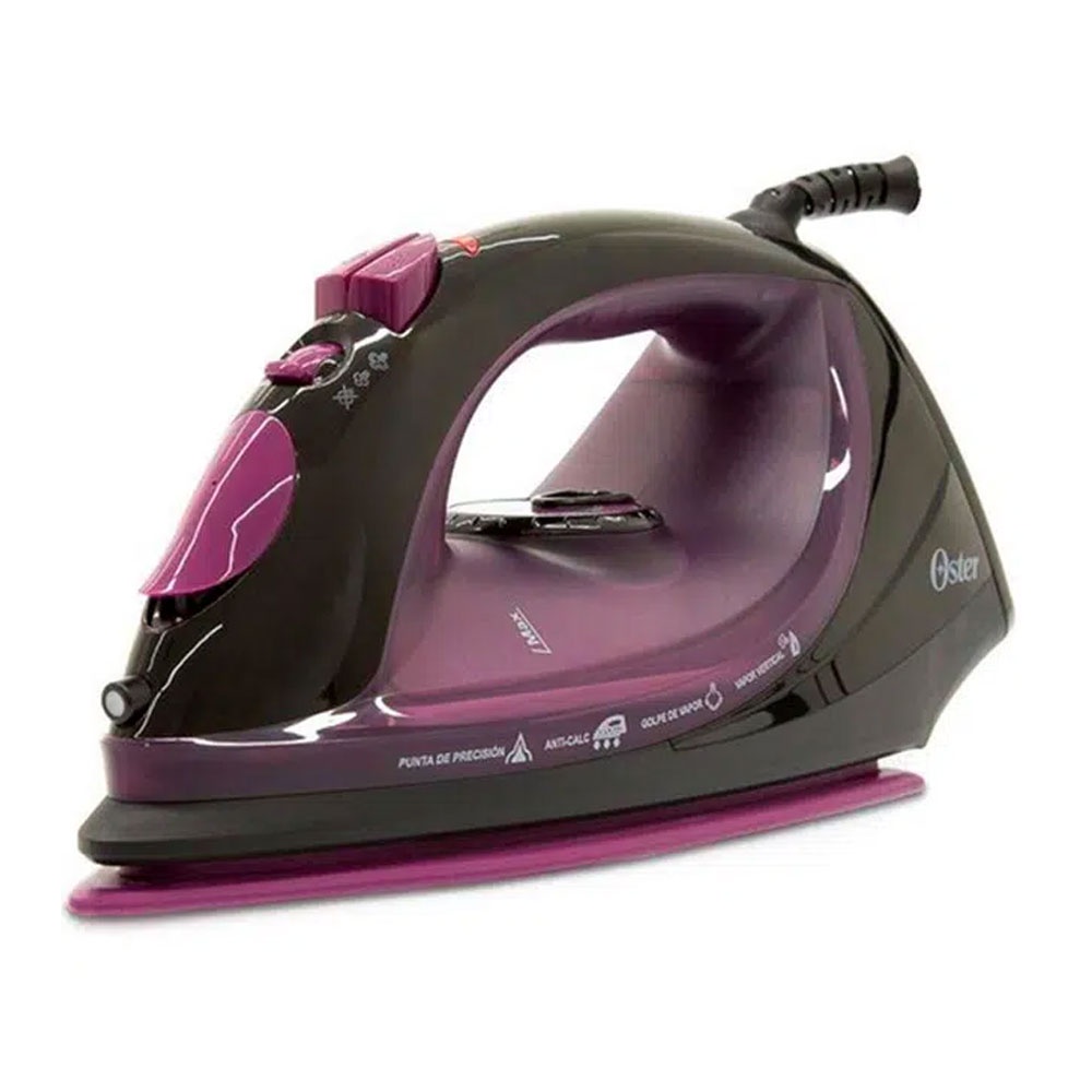 Ferro De Passar A Vapor Cer Mica Oster Preto E Roxo Viagem Steamer