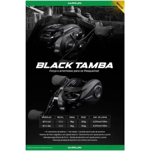 CARRETILHA MARURI BLACK TAMBA 11 ROLAMENTOS DRAG 8KG