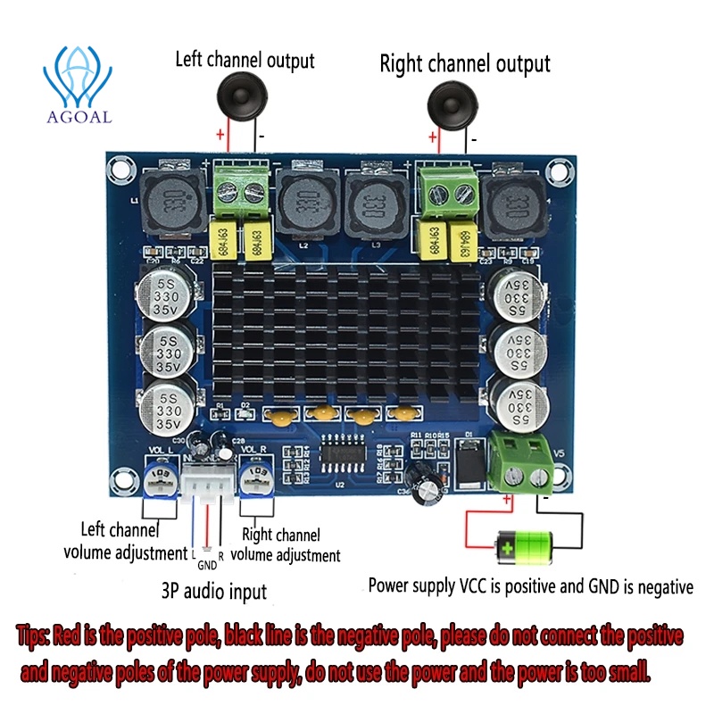 TPA3116D2 XH M543 Placa Amplificadora De Áudio Digital De Alta Potência