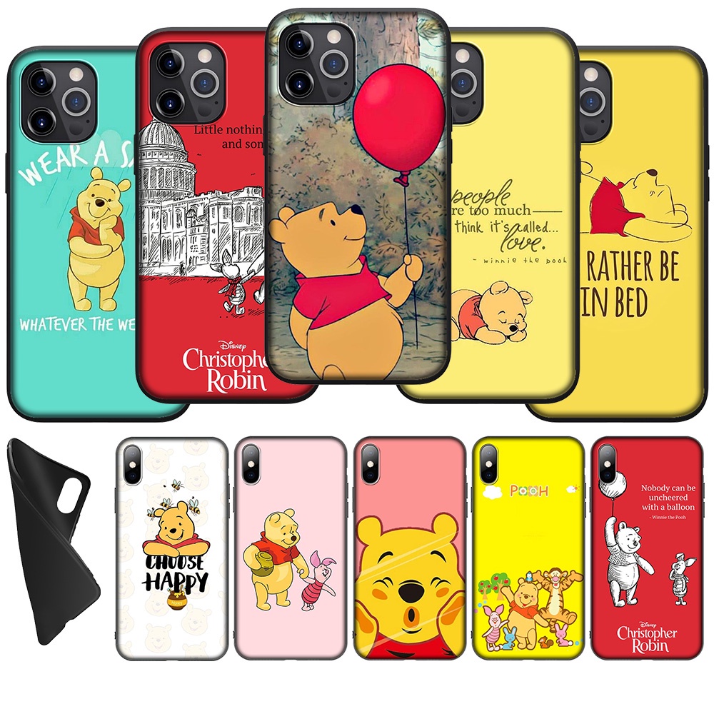 XK59 Winnie The Pooh Capa De Silicone Macia Para IPhone 14 Plus Pro Max