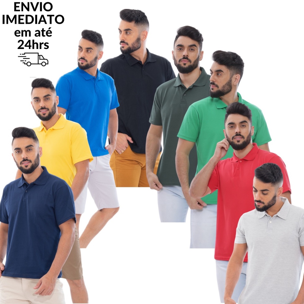 Camisa Polo Masculina Piquet Atacado Uniforme Shopee Brasil