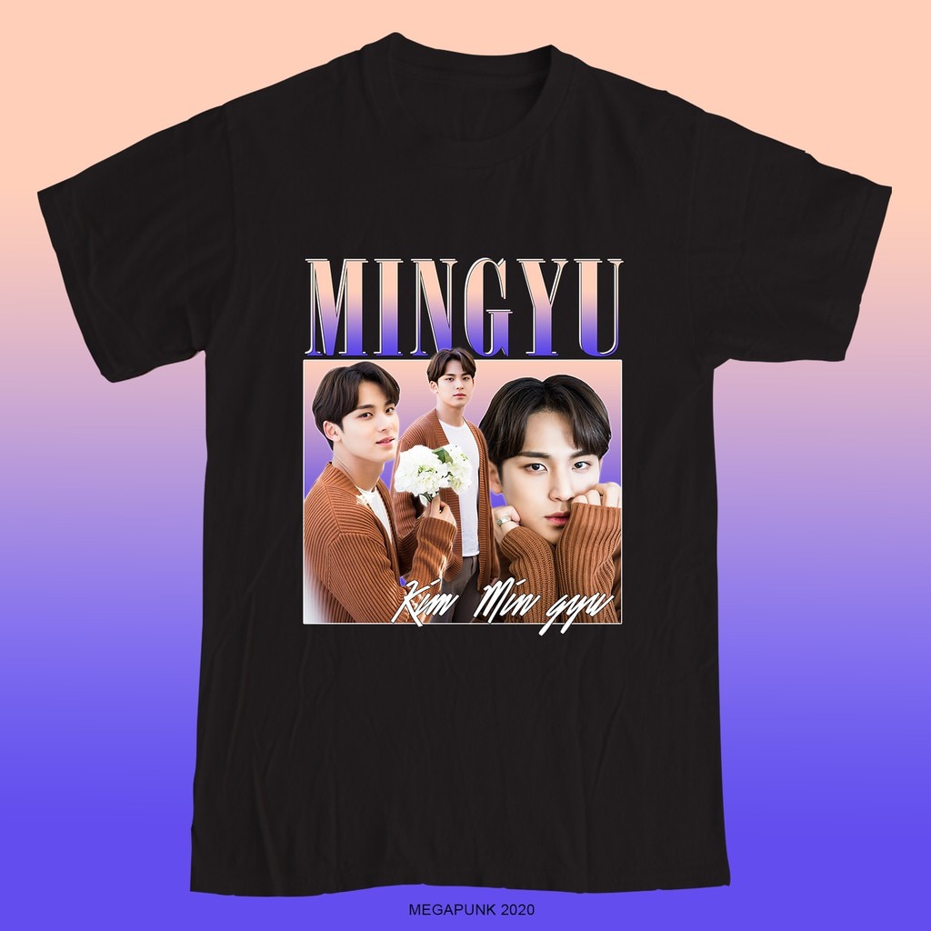 MINGYU SEVENTEEN HOMAGE TEEStreetwear Homens 1 Algodão Gola o xs 3xl