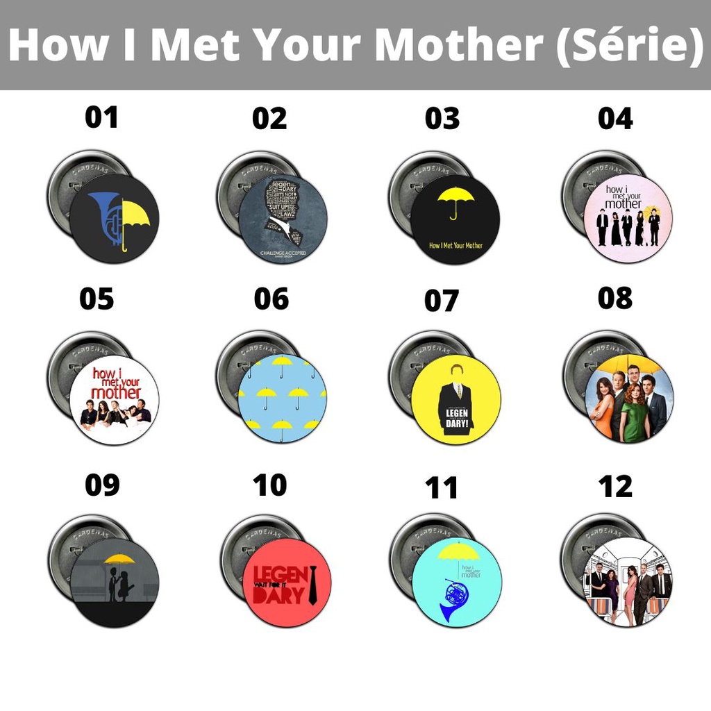 Botton Mm How I Met Your Mother S Rie Broches E Alfinetes