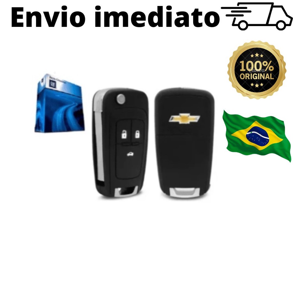 Chave Canivete Gm Onix Cruze Spin S10 2 Botões Lâmina Corre Que