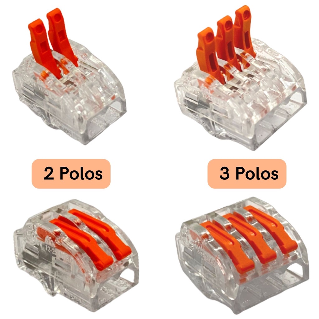 Conector Elétrico Emenda e Derivação Iluminação e Tomada 2 ou 3 vias