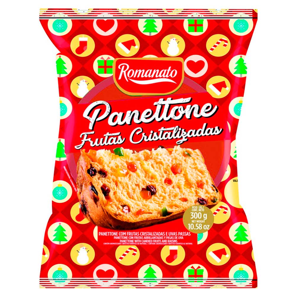 Panettone Frutas Cristalizadas Flowpack G Romanato Shopee Brasil