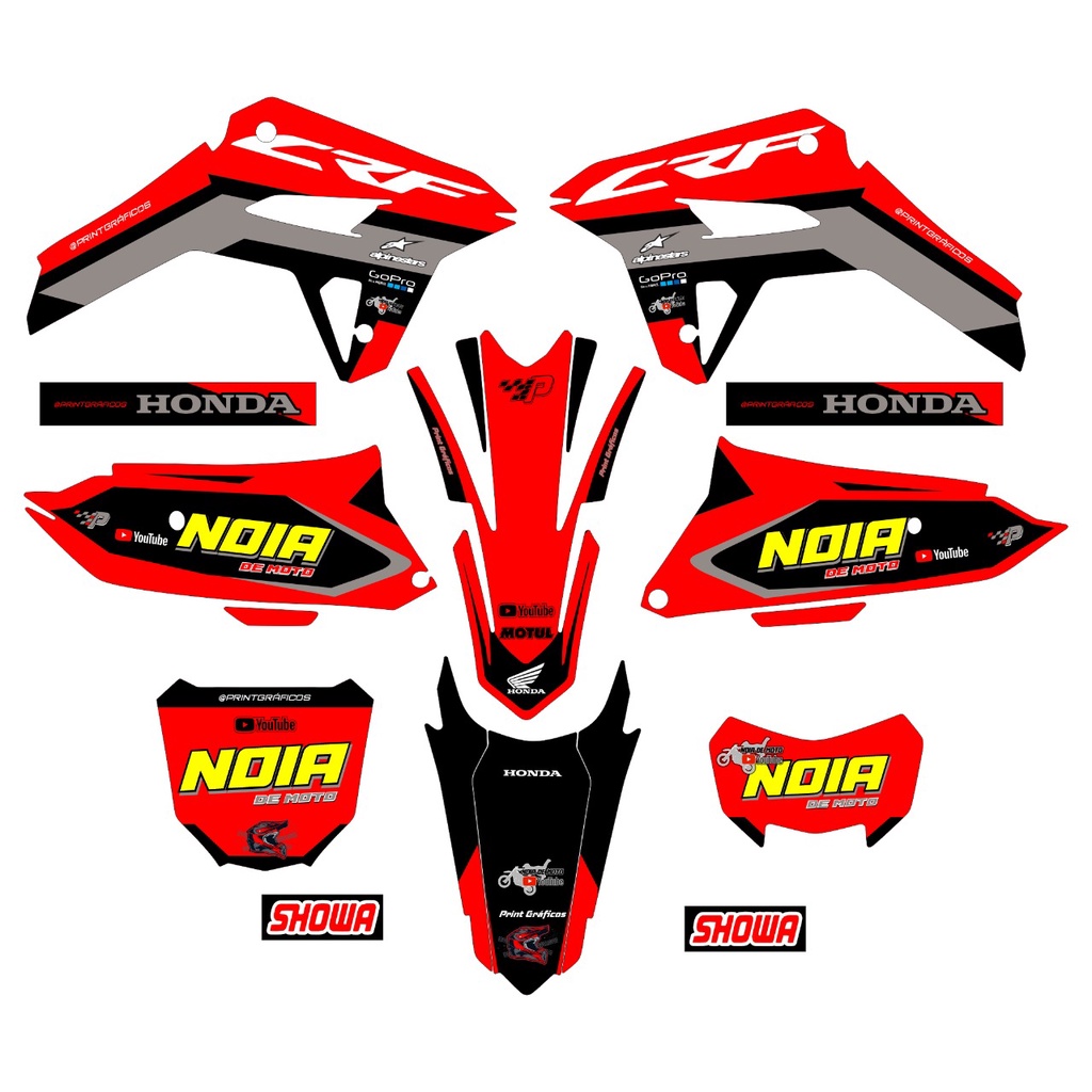 Kit Adesivos Motocross Gráficos Crf 250f Shopee Brasil