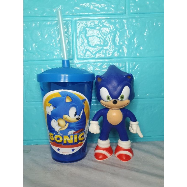 Boneco Copo Canudo Sonic Shopee Brasil