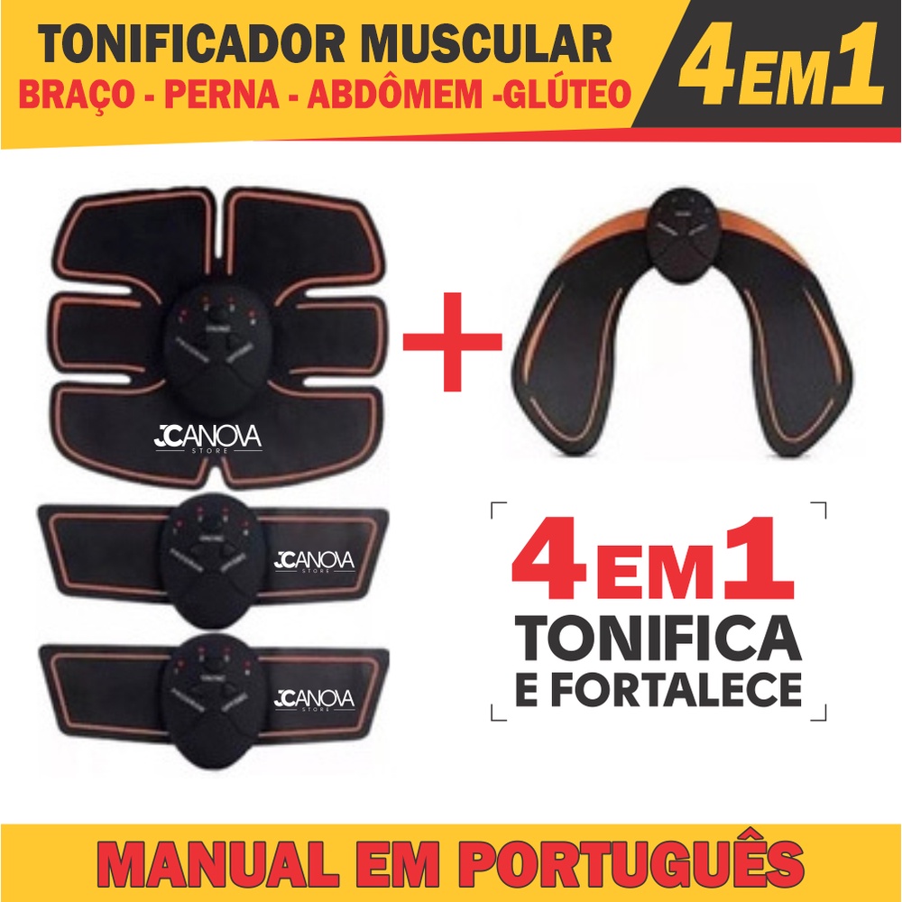 Kit Em Tonificador Muscular Abdomen Ems Fit Control Smart Fitness