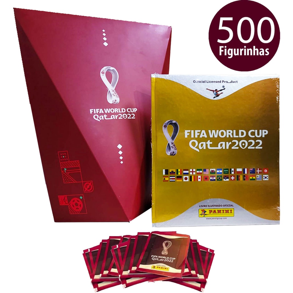 Album Dourado Copa Do Mundo 2022 Pack Panini 500 Figurinhas Shopee Brasil