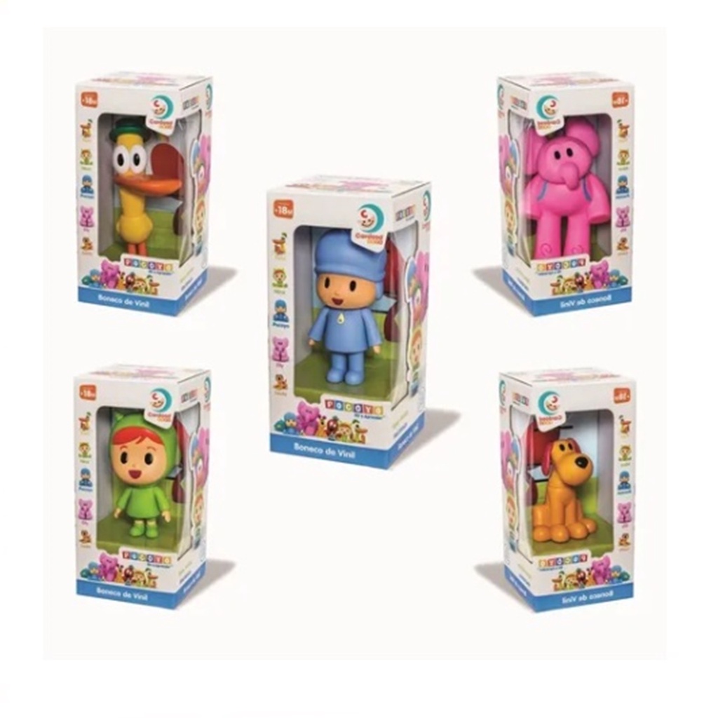 Kit 5 Bonecos De Vinil Pocoyo Elly Nina Loula Pato Shopee Brasil